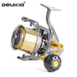 DEUKIO Big Spinning Fishing Reel 8000 10000 12000 Max Drag 20KG Sea Reel Free Line Saltwater Freshwater Fish Carretilha De Pesca