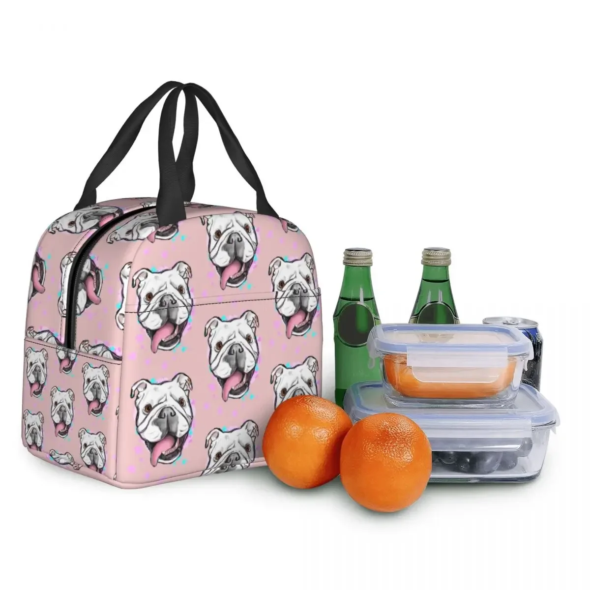 Sac à déjeuner isotherme bouledogue anglais, chien britannique, glacière portable, boîte à bento thermique pour femmes, écoliers, sacs de nourriture de pique-nique