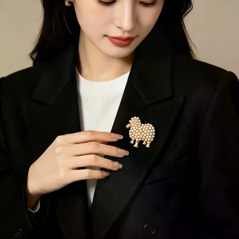 Luxury Animal Pearl Sheep Themed Brooches For Men And Women Jewelry Accessories Wedding Holiday And Party Gifts
