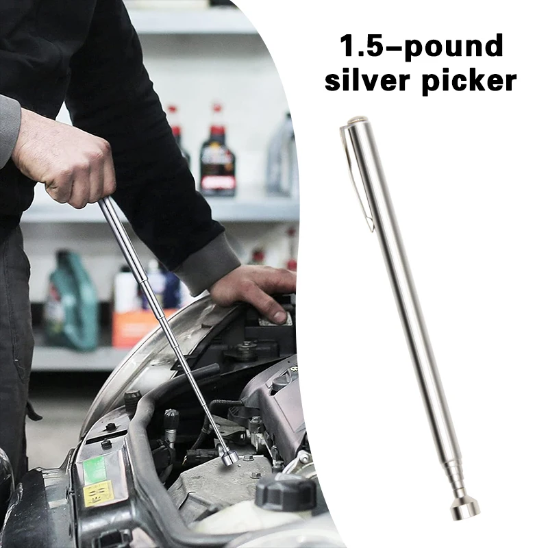 1.5 Pound Extendable Telescopic Magnetic Pen Pickup Tool Car Repairing & Machinery Maintenance Style Extendable Rod with Magnet