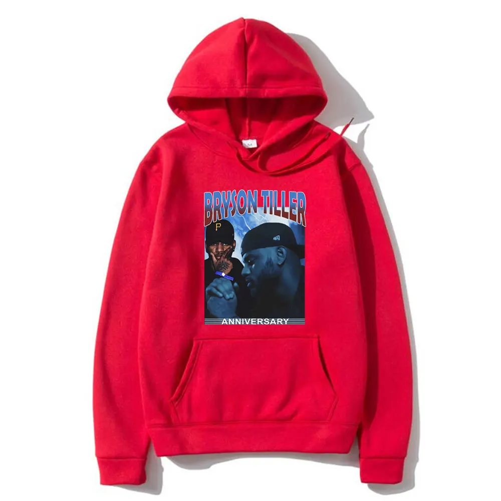 Rapper Bryson Tiller Anniversary Graphic Hoodie Men Women's Hip Hop Oversized Hooded Tracksuit Male Fashion Casual Sweatshirt