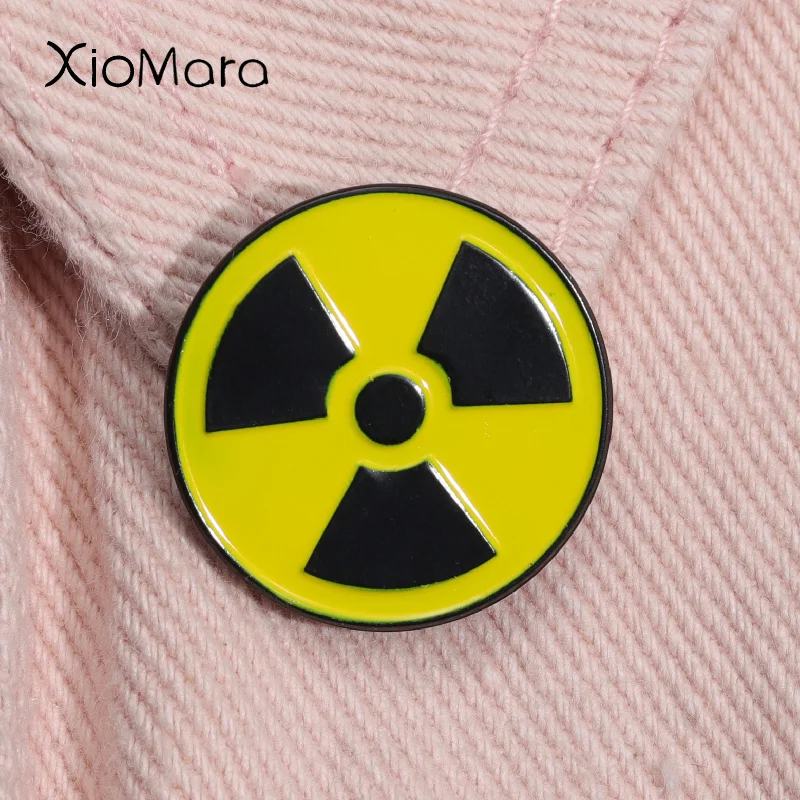 Radioactive Nuclear Radiation Symbol Enamel Pin Hazard Warning Sign Brooch Lapel Backpack Badge Jewelry For Men Women