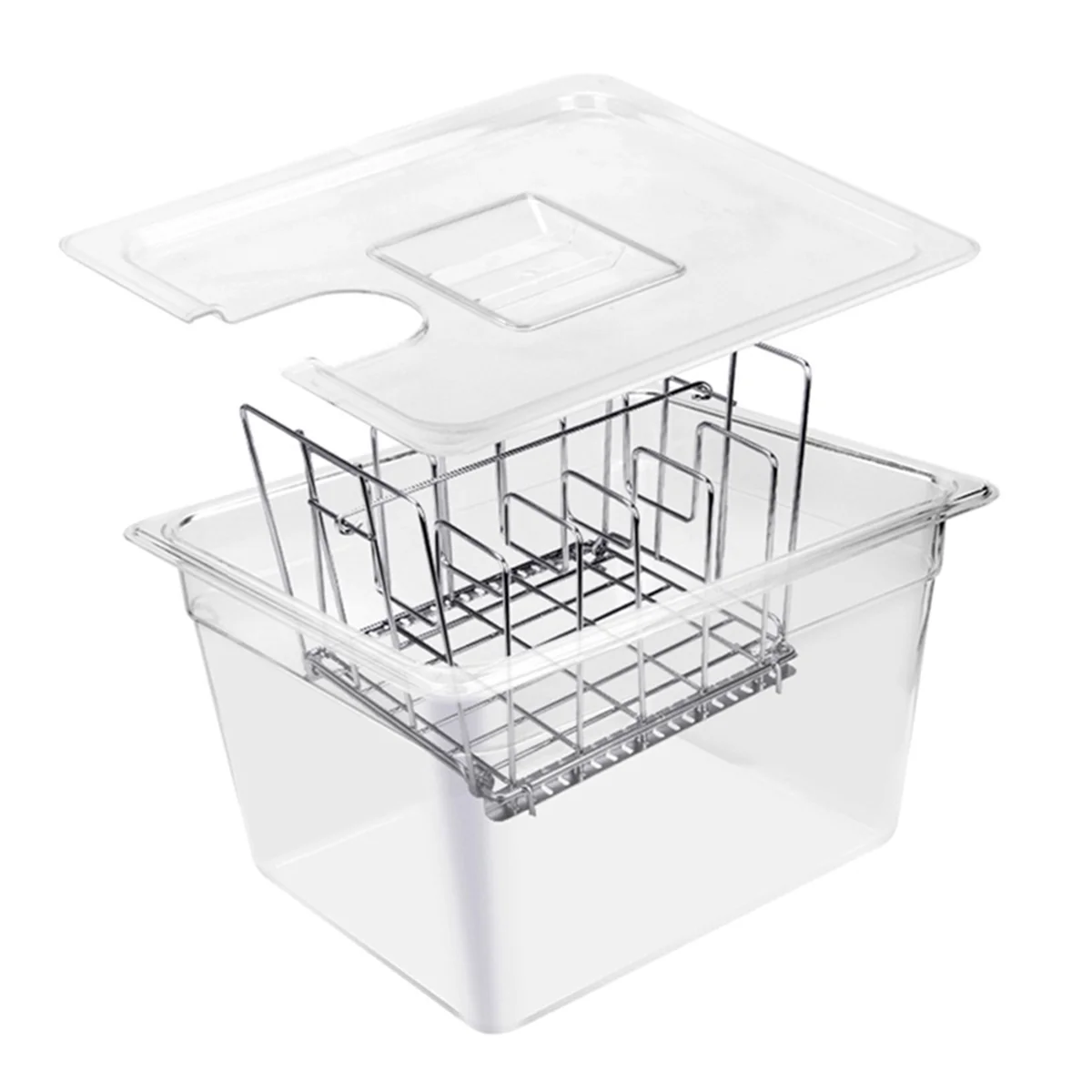 A13G-Sous Vide Cooker Machine 11L Container with Stainless Steel Rack Detachable Dividers Separator