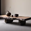 Mesa de centro de madera estética, diseño antiguo, decoración moderna para sala de estar, mesa de centro, servicio único, muebles para el hogar 4