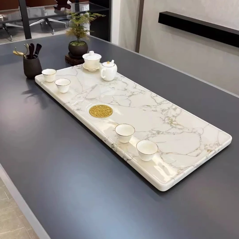 Accessories Tea Tray Gongfu Rectangular Ceramic Decorative Tea Tray On Table Large Kitchen porcelana para cozinha Tea Supplies