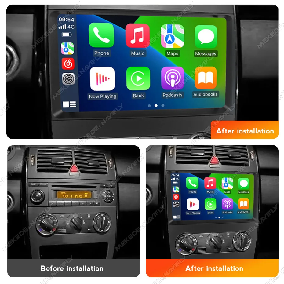 MEKEDE CarPlay Android Auto Car Radio Stereo For Mercedes Benz B200 A B Class W169 A160 A180 A200 Intelligent Multimedia Player