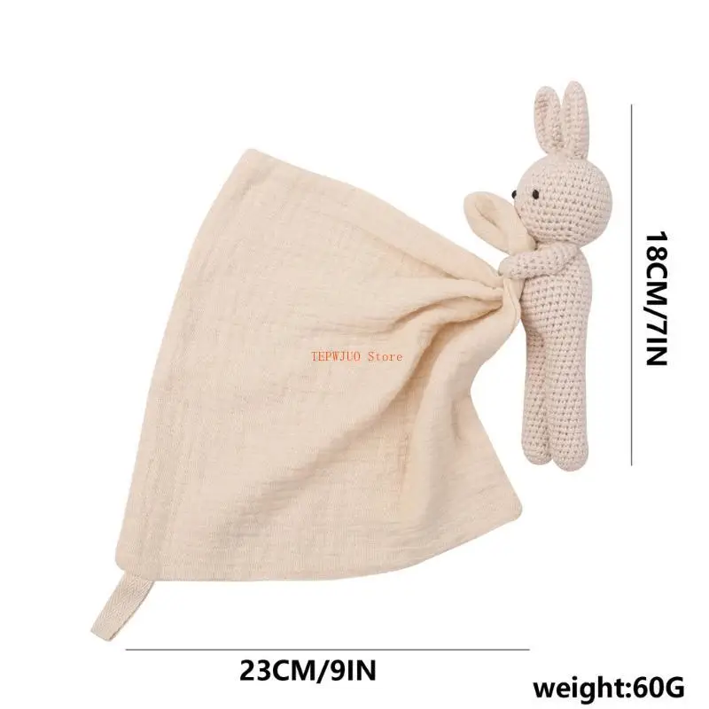 U50F ベビーなだめるタオル 漫画の動物のげっぷ布 慰めるおもちゃ 幼児の心を落ち着かせ、睡眠を促進するのに役立ちます
