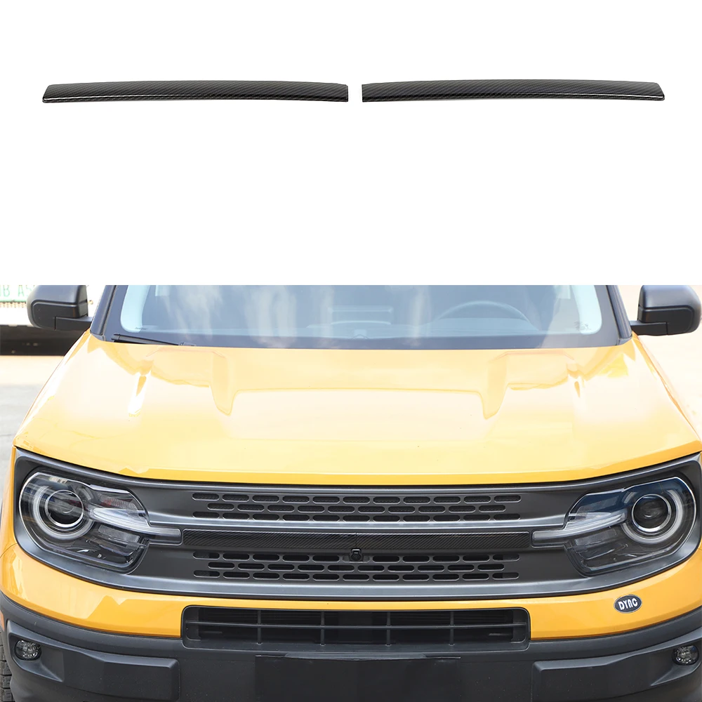 

2pcs Car Front Bumper Grill Grille Decoration Strips ABS Stickers For Ford Bronco Sport 2021+