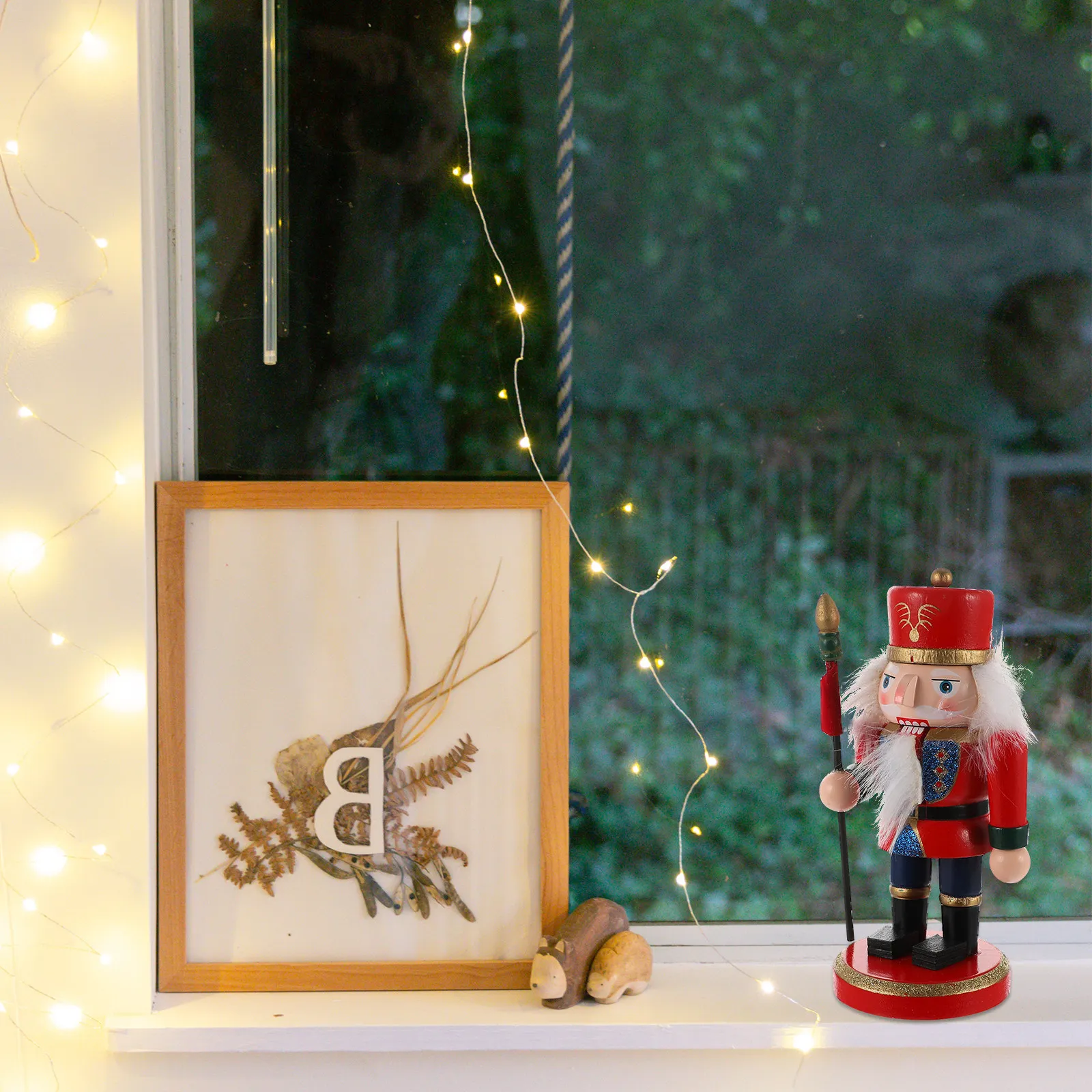 

Nutcracker Puppet Christmas Adornment Xmas Walnut Soldier Ornament Exquisite Festive Decor Party Prop Smooth Edges Long