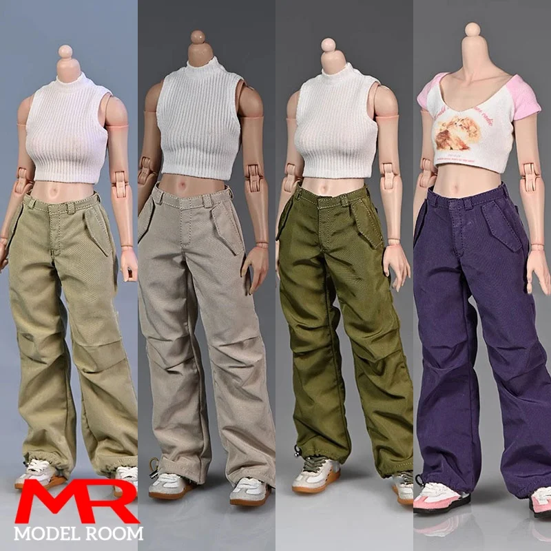 

1/6 Scale Female Work Pants Paratrooper Trousers Clothes Model Fit 12'' Worldbox AT201 AT203 Soldier Action Figure Body Dolls