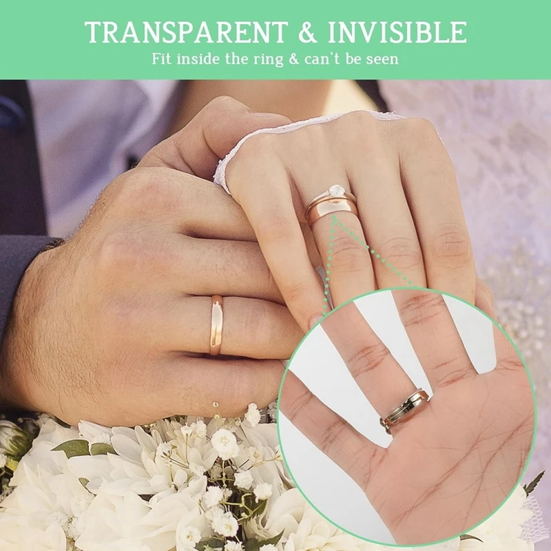 8 Pcs Ring-Size Adjuster For Loose Rings Transparent Invisible Ring Adapter Kit With Silverware Polishing Cloth