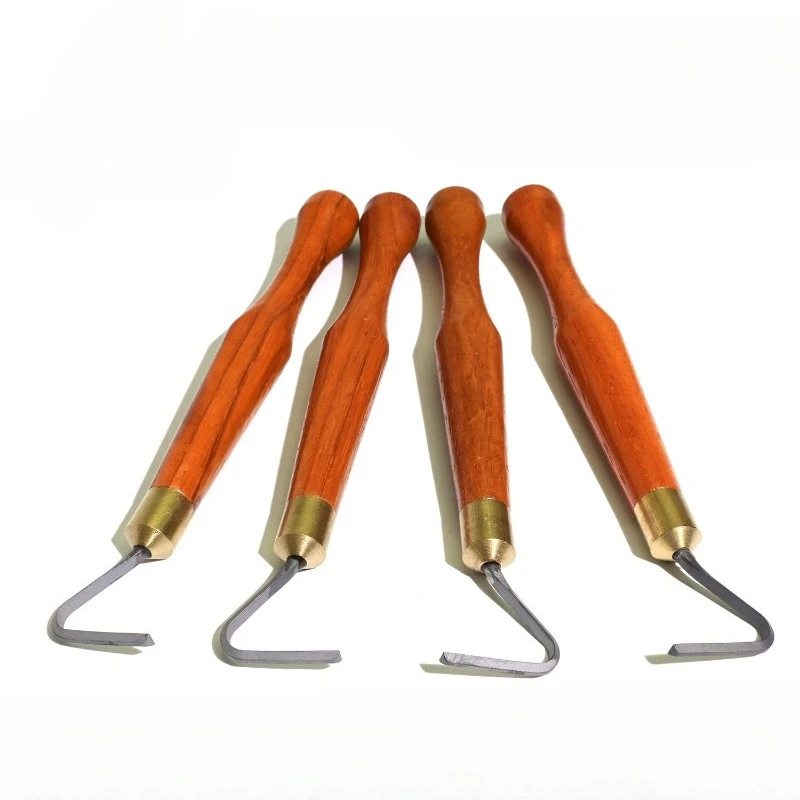 Töpfermesser mit Wolframstahlklinge und Holzgriff für Keramik, Ton, Skulpturen, Schnitzarbeiten, Schaber, DIY-Handwerkzeug – Detail 8