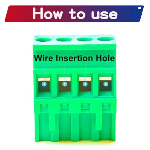 5.0mm Phoenix Connector 2 Pin, Green PCB Screw Terminal Block Connector Screw Connection (4Pcs 5.0M-ZK-2P)