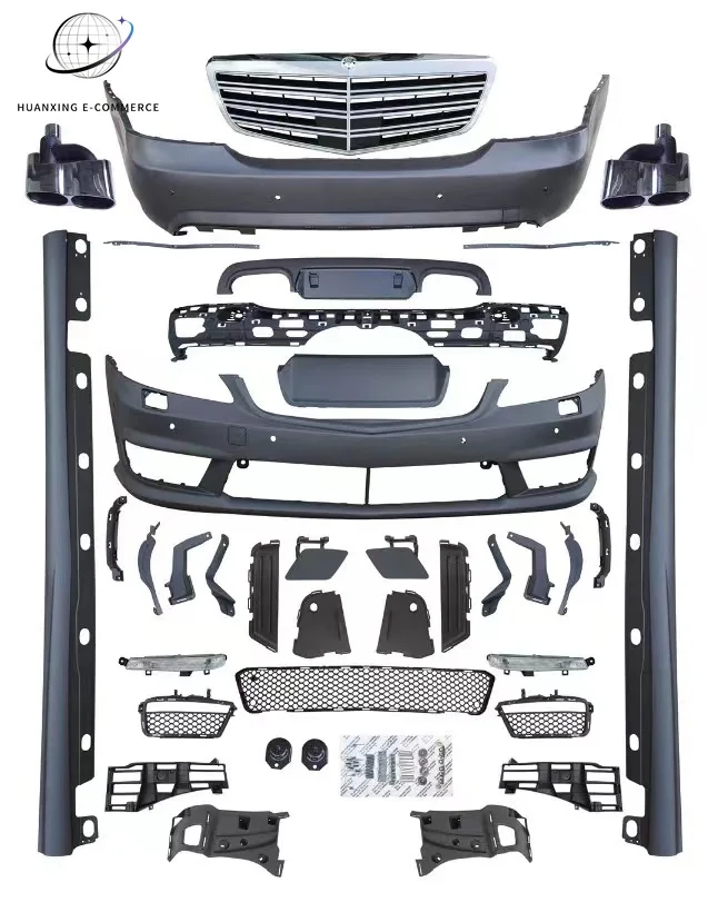 New Bodykit 2005-2013 S-Class W221 Facelift S65 Style Kit High Quality Xenon Headlights Bumper Grille Bolt-On Universal Fitment
