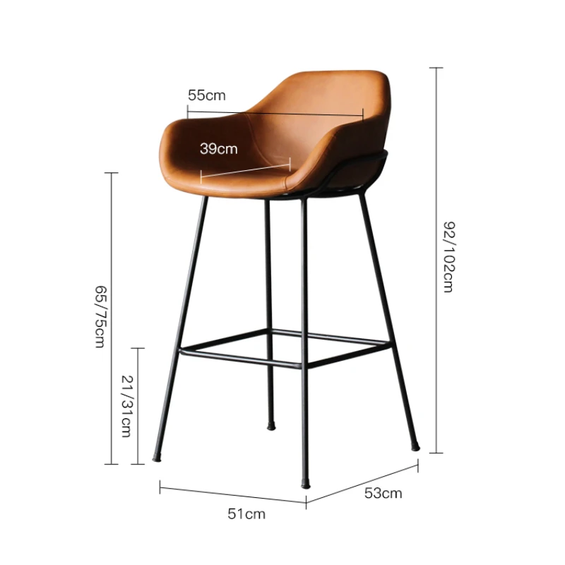 Living room high bar chair, outdoor luxury design, minimalist modern bar chair, Nordic restaurant Barkrukken furniture SR50BC