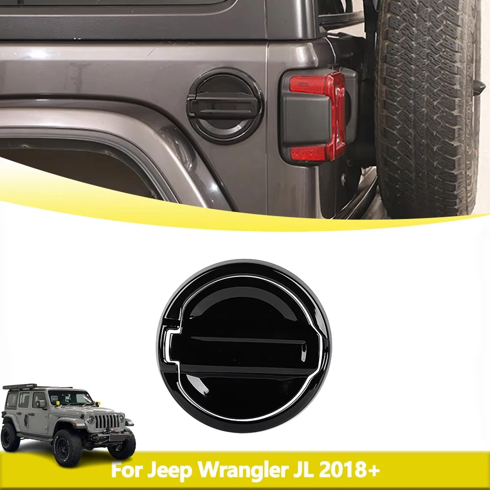 

Car Fuel Filler Tank Cap Decoration Cover Trim for Jeep Wrangler JL Rubicon 2018-2025 Exterior Moulding Car Styling Accessories