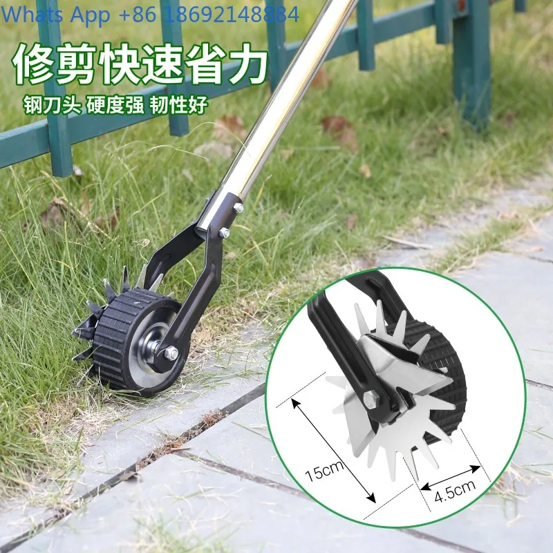 

Ручной обрезной станок на колесах, искусственный триммер для газона, садовый инструмент для удаления сорняков