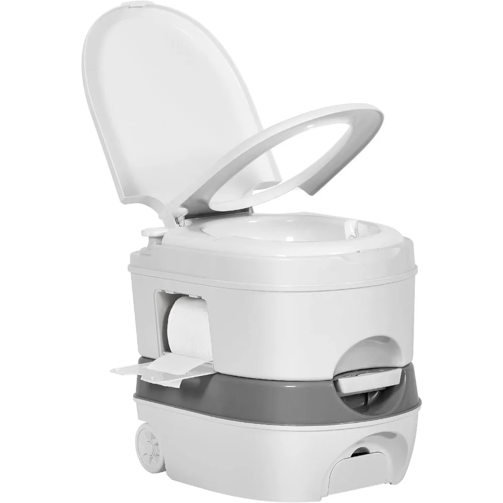 

6.34 Gallon Portable Toilet for Camping, RV Travel Porta Potty Leak-Proof with Press Flush Pump, Paper and Detergent Collection