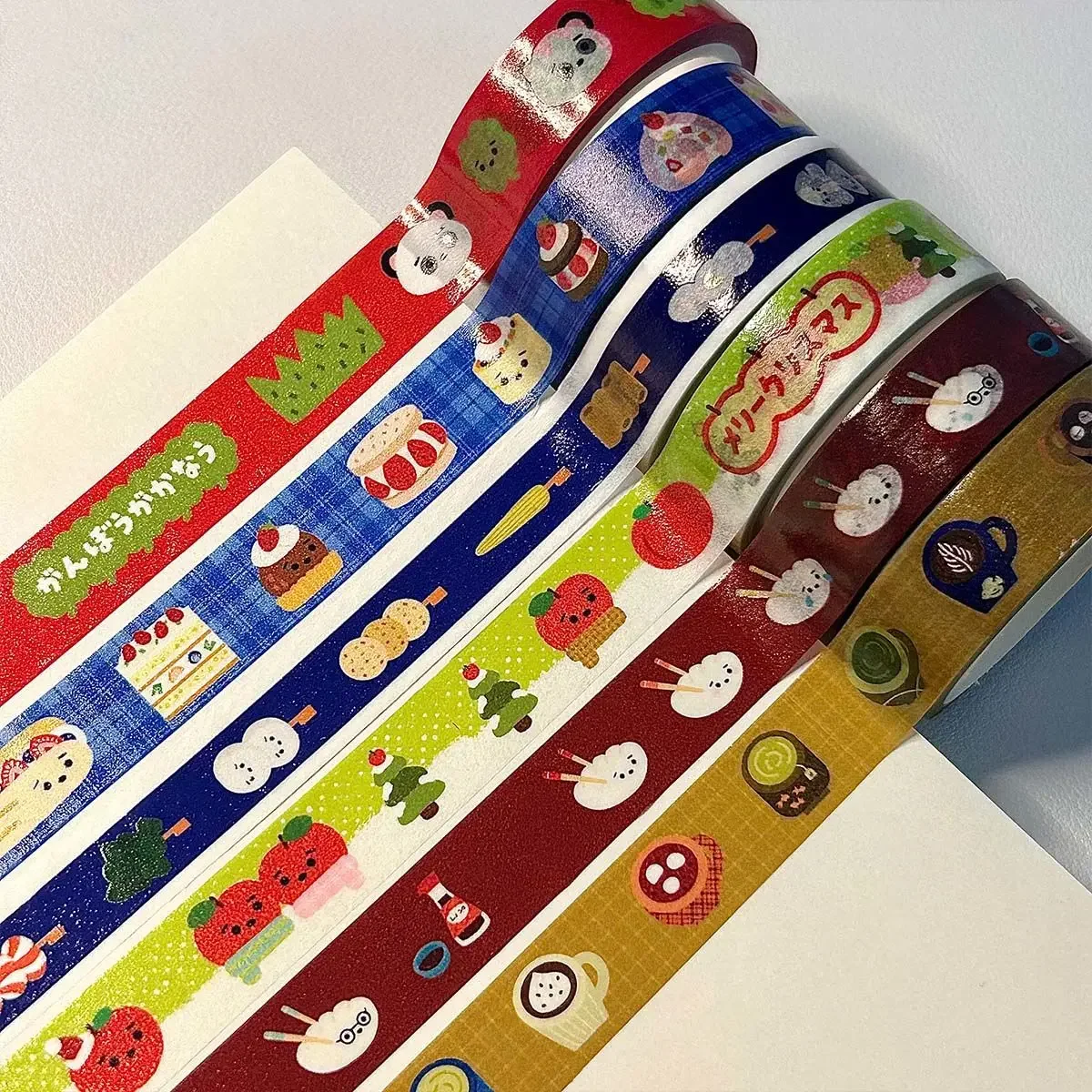 Japanese Style Washi Tape Roll Night Fireworks Snowflake Decoration Panda Graffiti Apple Strawberry Handbook Material