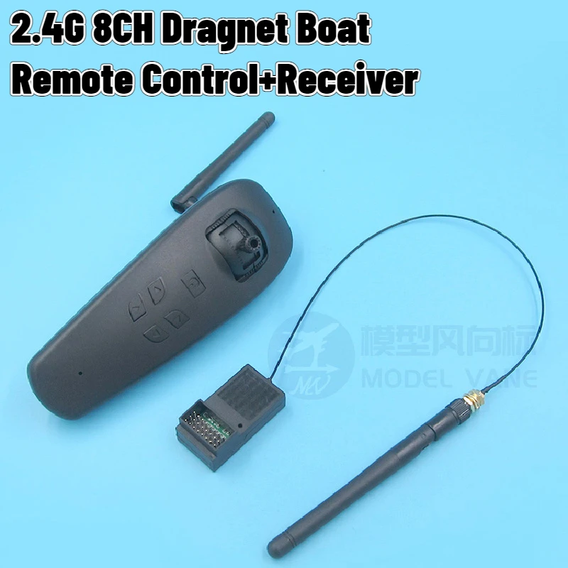 2.4g 8CH Radio Transmitter Remote Control Single Motor Direction Rudder Turn/Dual Motor Differential Speed Turn Drag Net Boat