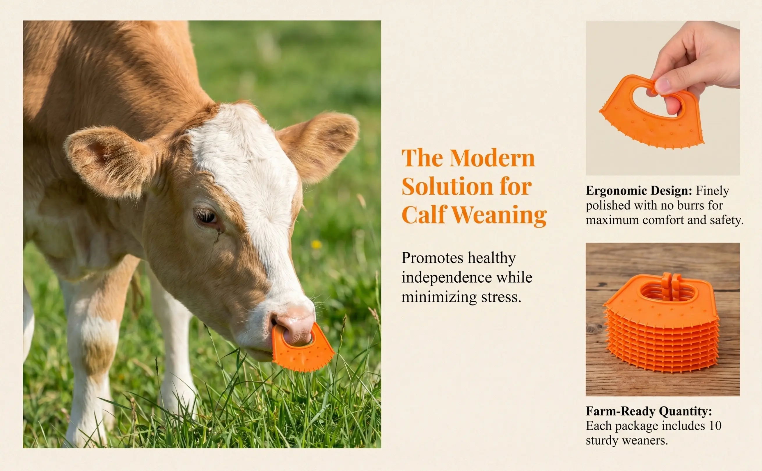 10Pcs Calf Nose Clip Plastic Weaner Ergonomic Lightweight Wear Resistant Farm Animal Weaning Tool Livestock Equipment Cattle