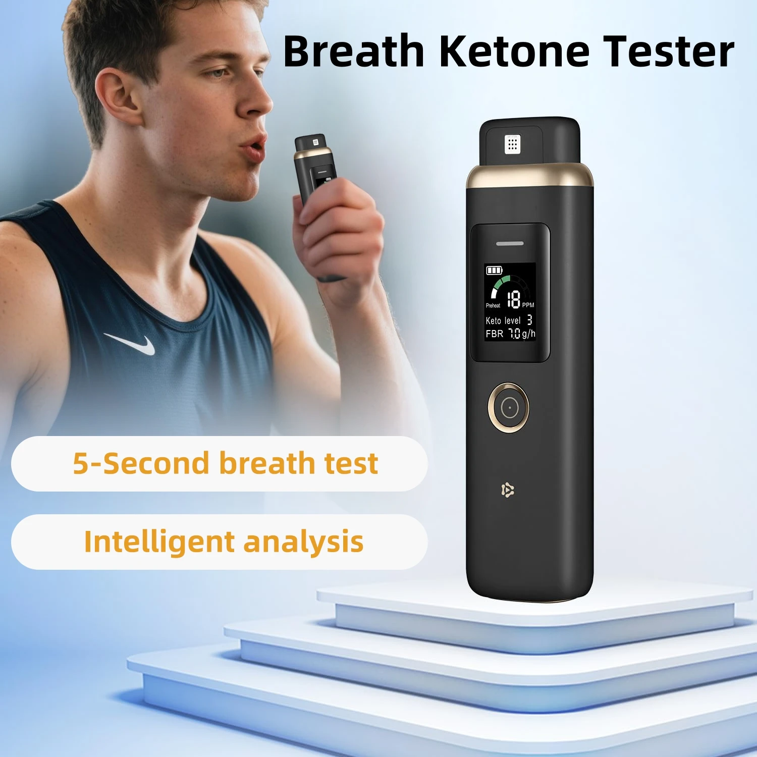 

Ketosis Breath Tester - Portable Ketone Breath Monitoring Analyzer for Precise Ketosis Tracking in Your Breath