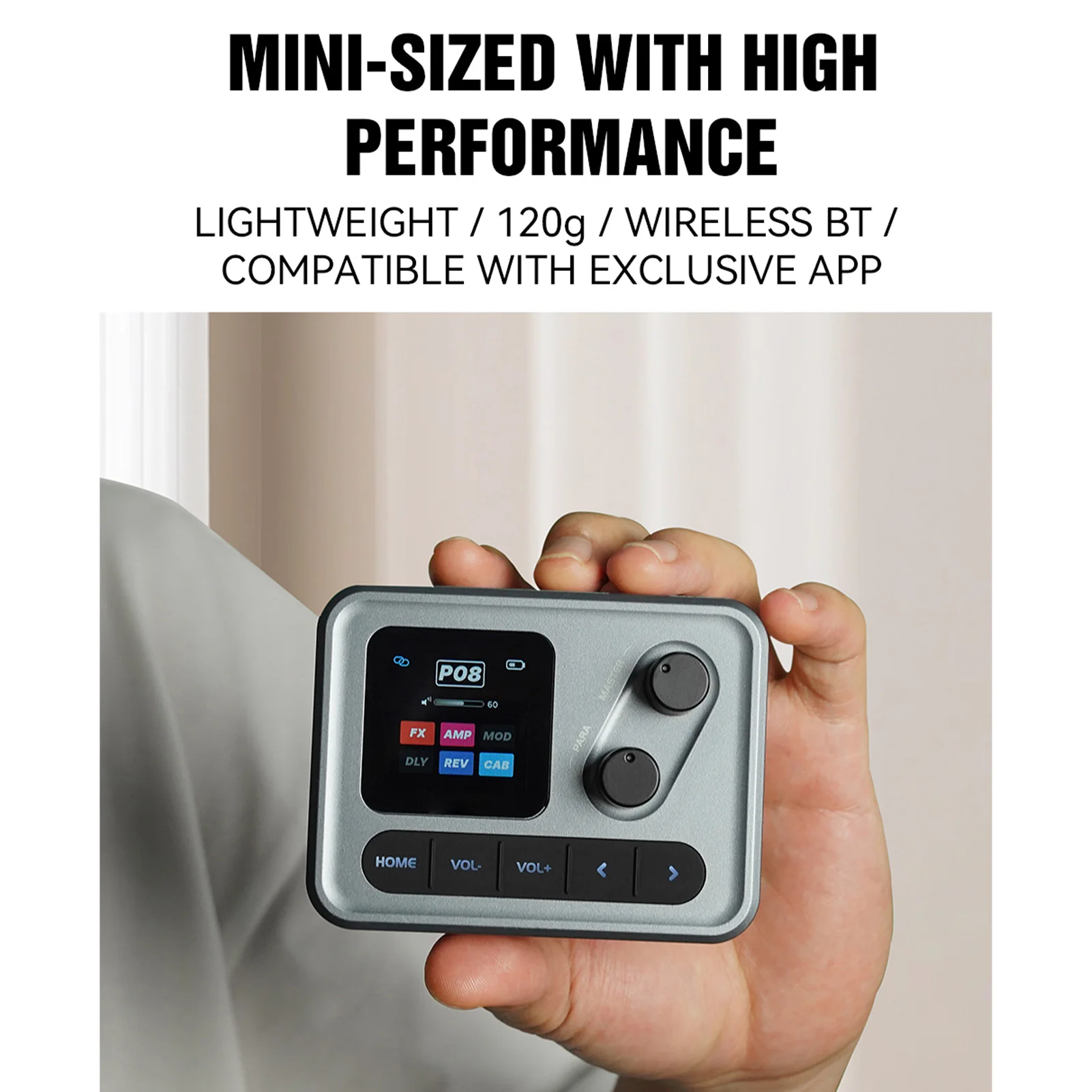 

M-VAVE SK17 Гитарный мультиэффектовый процессор Карманный усилитель с 20 AMP 20 CAB Sims с функцией циклической связи Перезаряжаемый гитарный эффектор