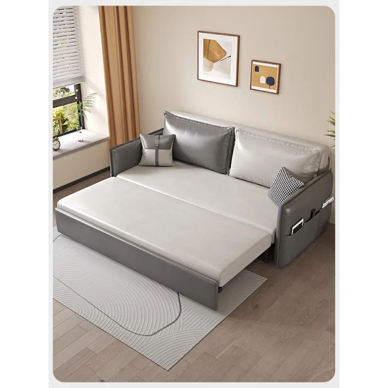 Sofa bed dual-purpose foldable bedroom small apartment simple modern 1.5 meters double push-pull telescopic 1.5 meters