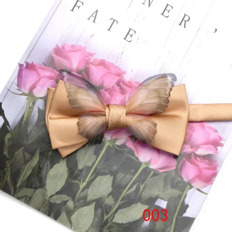 Personality trend fashion butterfly decorative bow tie men\'s and women solid color banquet shirt suit accessories bow tie