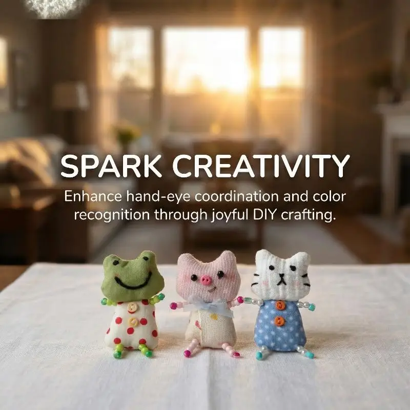 

5Pcs Cute DIY Handmade Beaded Little Pig Frog And Little Cat Ornaments Creative Children's Clothing Shoes Socks Accessories