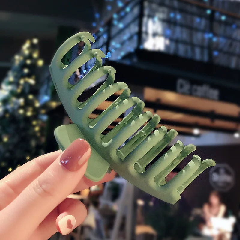Neue Feste Farbe Große Klaue Clips für Frauen Kunststoff Haar Krallen Geometrie Haarnadel Krabben Haar Clips Headwear Fashion Haar Zubehör – Detail 10