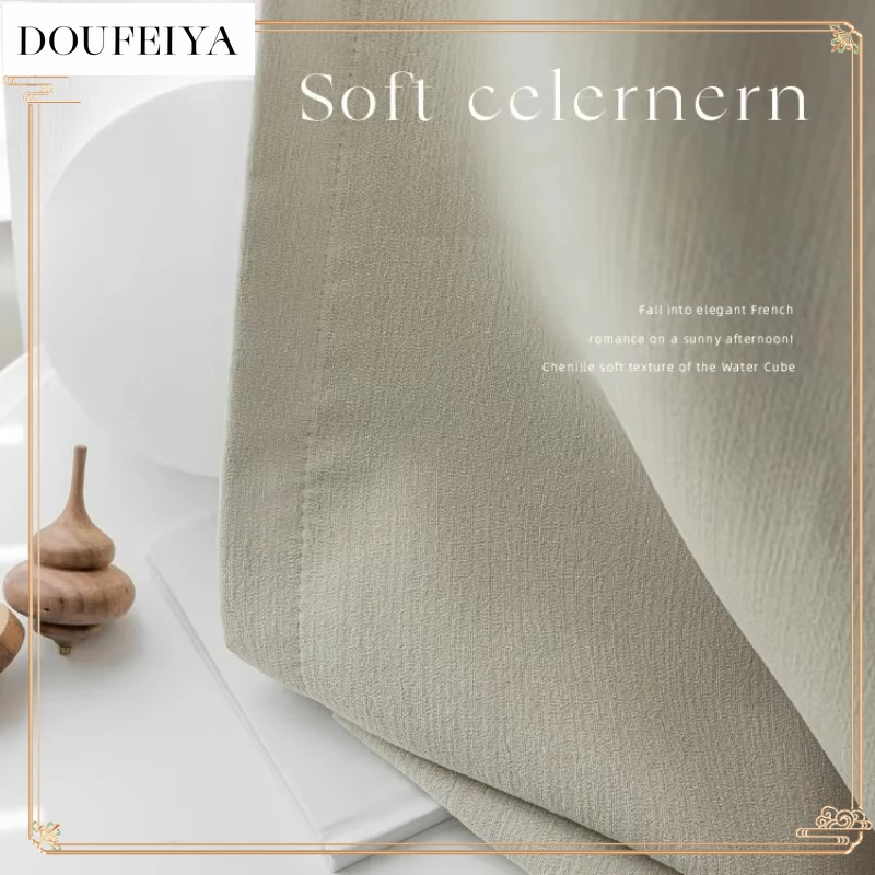 

Cream White French Blackout Curtains for Living Room Bedroom Dining Cotton and Linen Custom Curtains Window Thicken White Tulle