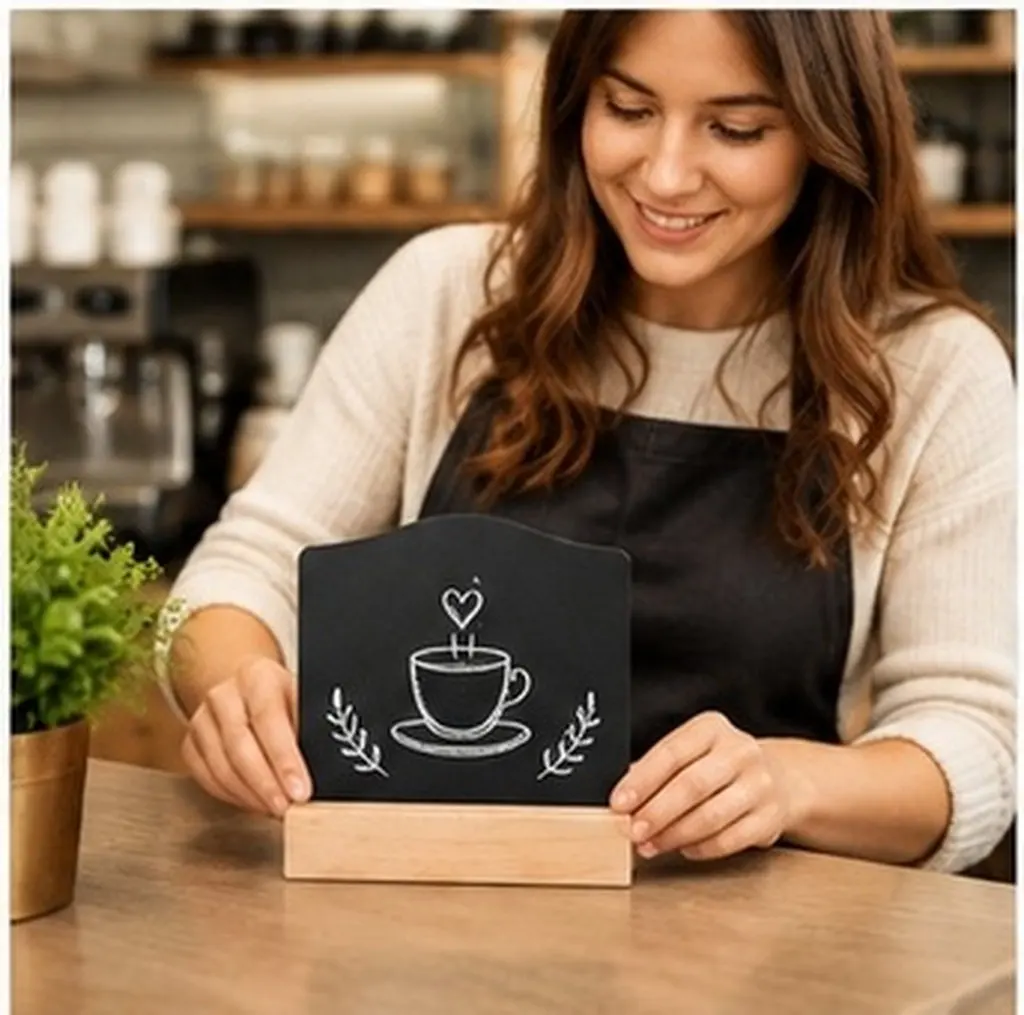 8Pcs Double-Sided Mini Chalkboard Signs Portable Wood Easel Stable Desk Decor for Weddings Parties Restaurants Reusable Erasable