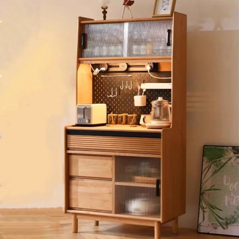 

Nordic Solid Wood Sideboards Japanese Living Room Storage Shelf Kitchen Cabinets Space Saving Display Dining Room Furniture FYSB