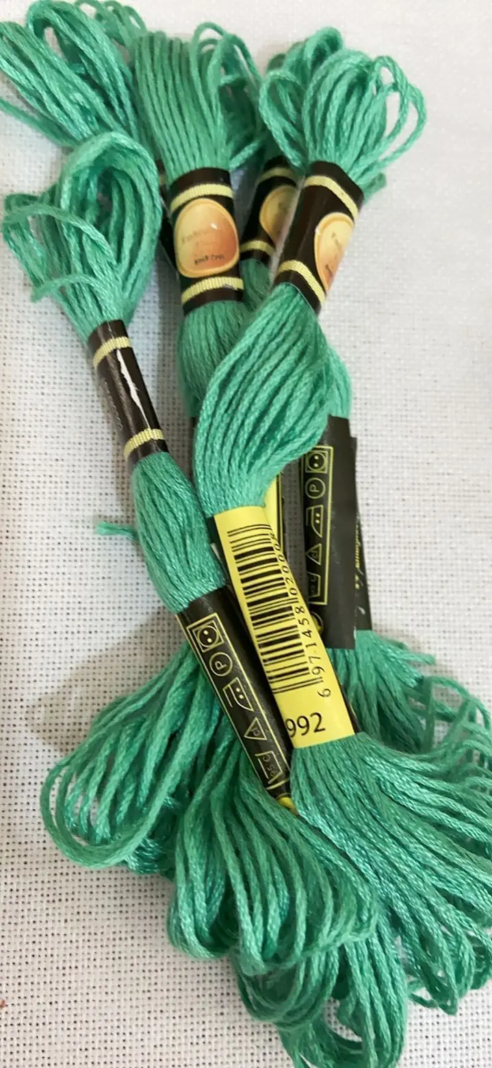 10PCS/LOL Set Cross Stitch Thread Embroidery Floss For Beginners DIY  No Repeat Rainbow DMC CODE 992