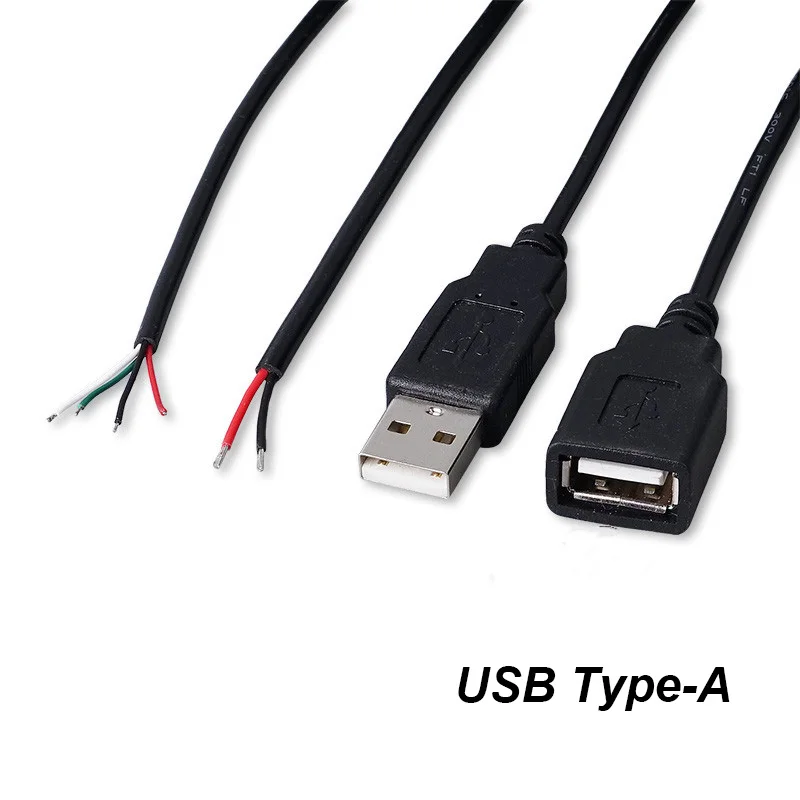 Micro USB Female Jack 4 Pin 2 Pin Male Female Power Supply Data Line Charge Cable Extension Cord Connector Q1