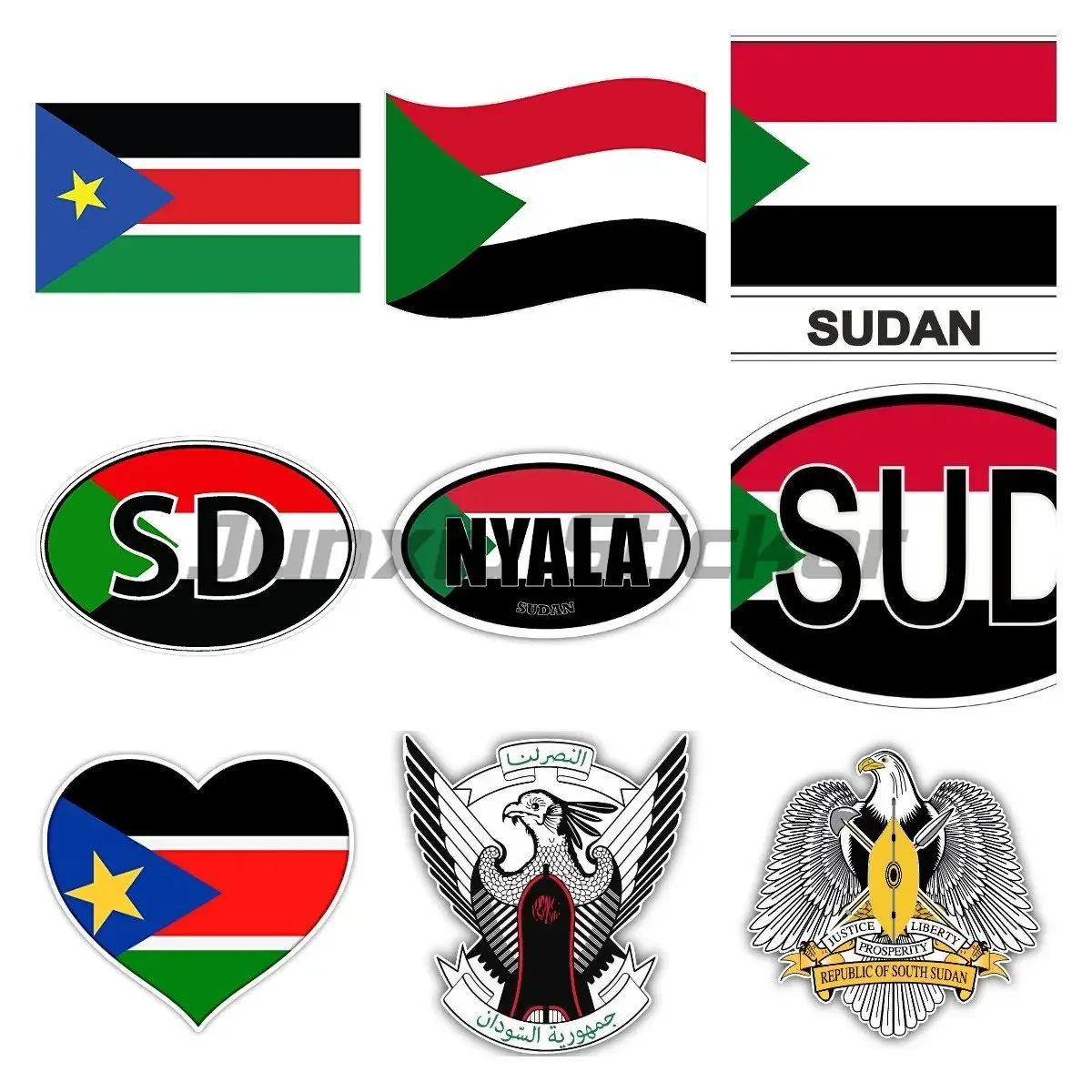 

Sudan National Flag Car Stickers Decorate Cars, Rooms, Wardrobes, Desks,Computer Bicycle Decal Vinyl Waterproof Material
