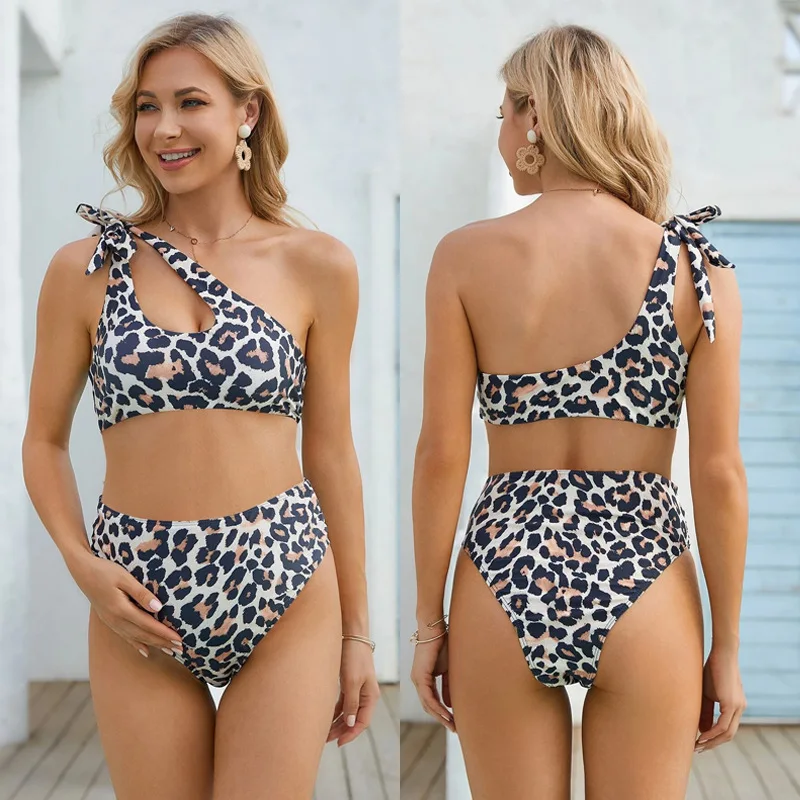 

Maternity Bikini Set Women's Leopard Print High Waist Swimsuit Beachwear Bathing Suit Pregnancy Two Pieces Swimwear