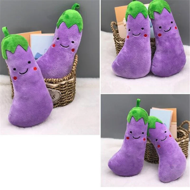 New 1PCS 20CM Simulation Eggplant Plush Toy PP Cotton Filled Simulation Vegetable Pendant Fun Hot Sale Cheap HANDANWEIRAN