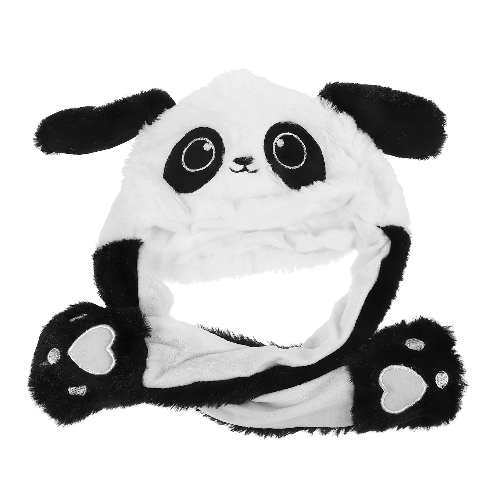 Panda-Ohren-Mütze mit Beweglichen Ohren, Weich und Bequem, Niedliche Tierohren-Mütze für Cosplay-Partys, Frauen, Mädchen, Kinder, Warmes Winter-Accessoire