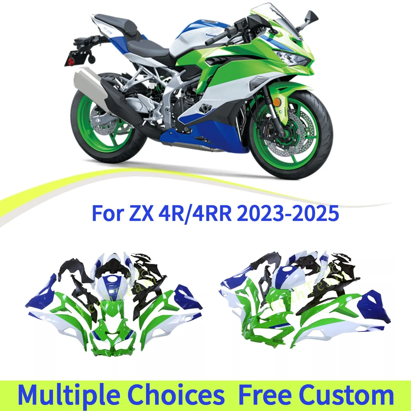

Комплект обтекателей ZX4R для Kawasaki ZX 4R 2020-2023 ZX-4R 2021 2022 4RR, полный комплект обтекателя для мотоцикла | Зеленый, белый, синий корпус