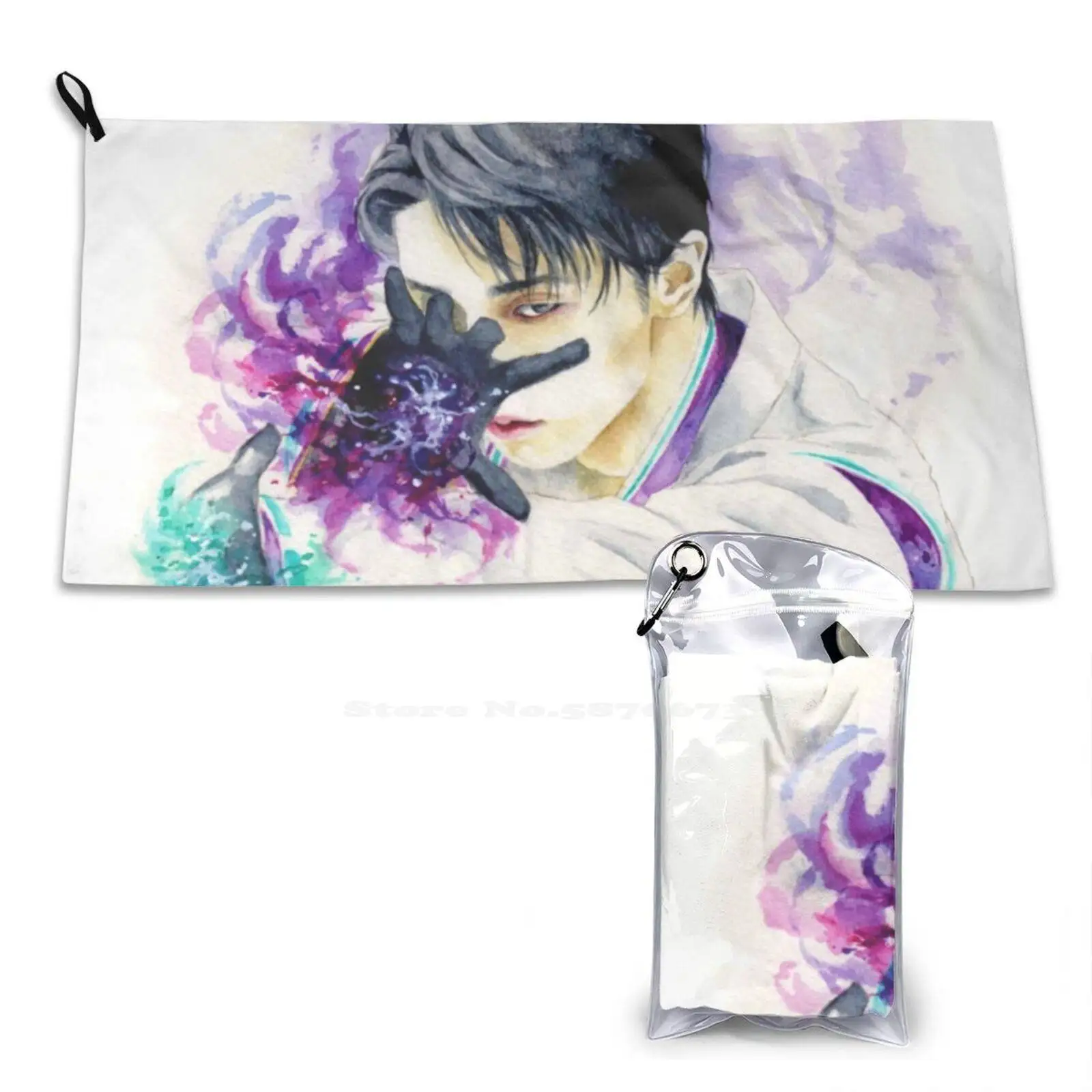 Yuzuru Hanyu-Seimei 3D Print Towel Sport Soft Towel Yuzuru Hanyu Hanyu Yuzuru Seimei Figure Skating Winter Japanese Heian