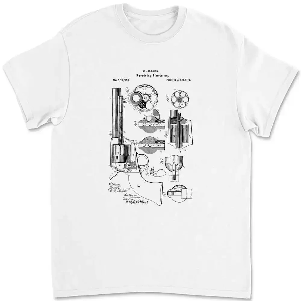 1875 Colt Peacemaker Revolver Patent Vintage T Shirt KM2L