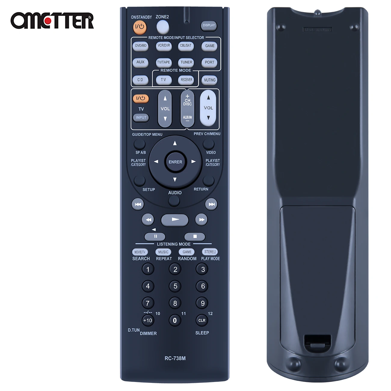 RC-738M For Onkyo AV Receiver Remote Control HT-RC160 HT-S7200 TX-SR607