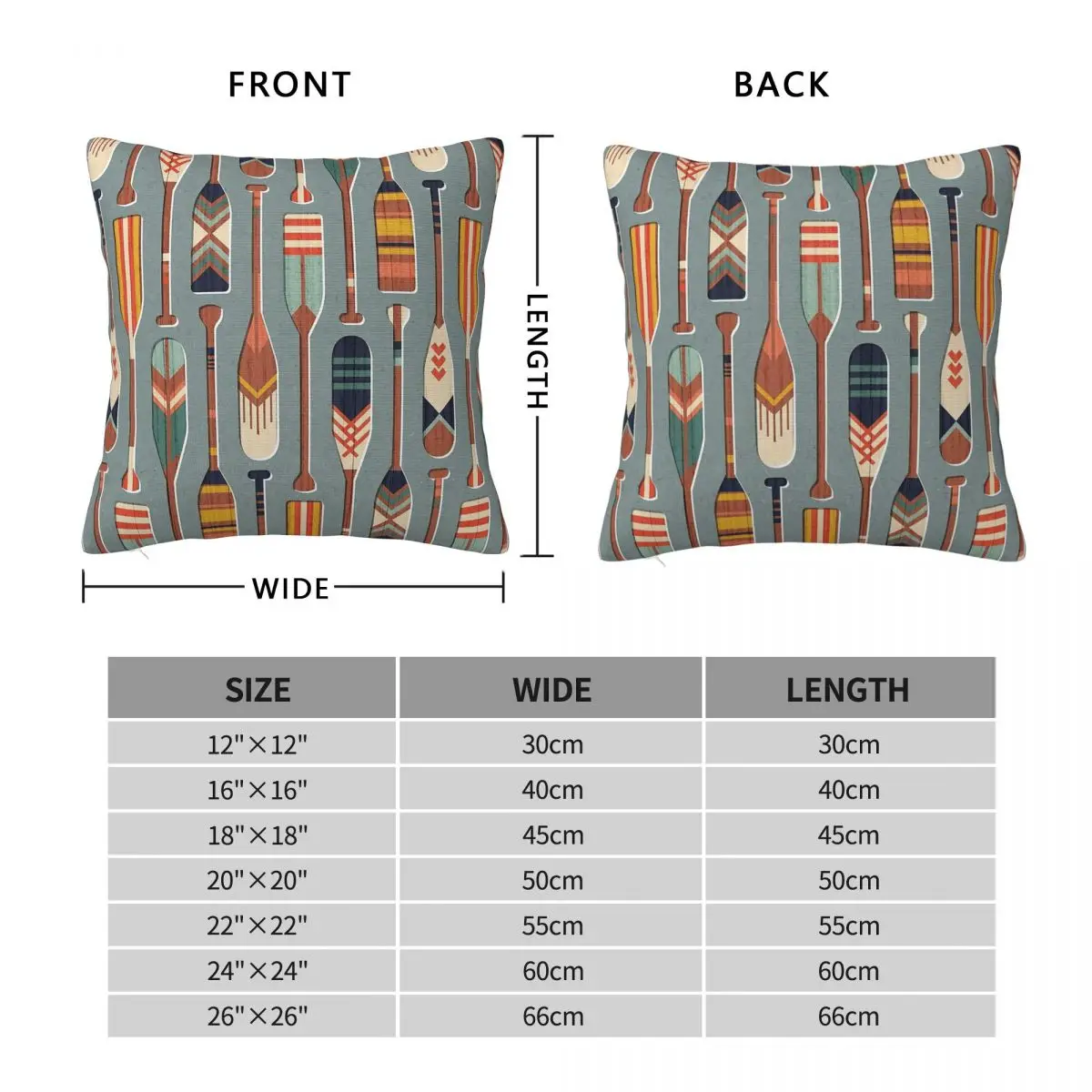 Paddle On Morning Blue Square Pillowcase Polyester Linen Velvet Printed Zip Decor Home Cushion Cover 18