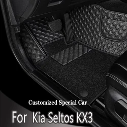 Car Floor Mats For Kia Seltos KX3 2023 2022 2021 2020 Auto Styling Custom Waterproof Carpets Interior Accessories Foot Pads Rugs