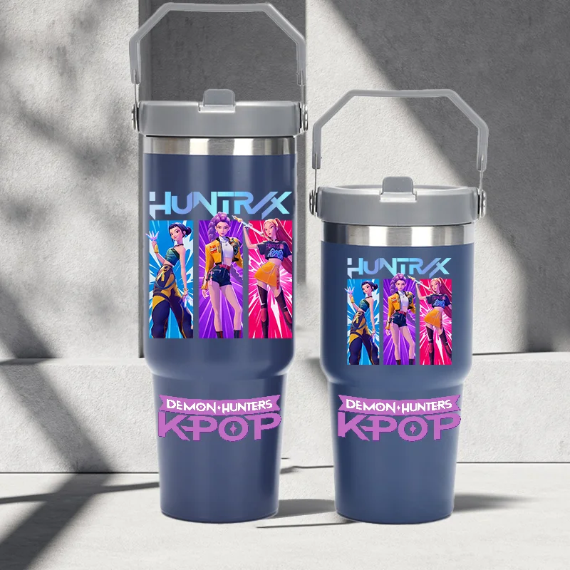 K-pop Demon Hunters HUNTR X Rumi Mira Zoey Jinu Celine Kpop Пластиковая чашка для воды K Pop Пляшка для питья School Huntrix Gourde