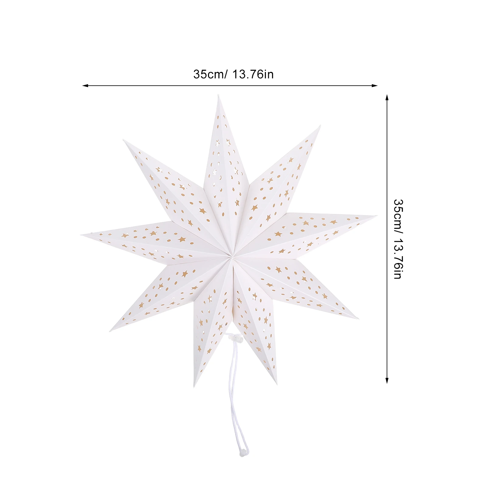 عيد الميلاد ثلاثية الأبعاد ستار ورقة فانوس 13.76 بوصة 9 نقطة جوفاء عيد الميلاد ستار عاكس الضوء معلقة الديكور الأحمر عطلة كشاف إضاءة للحفلات #6