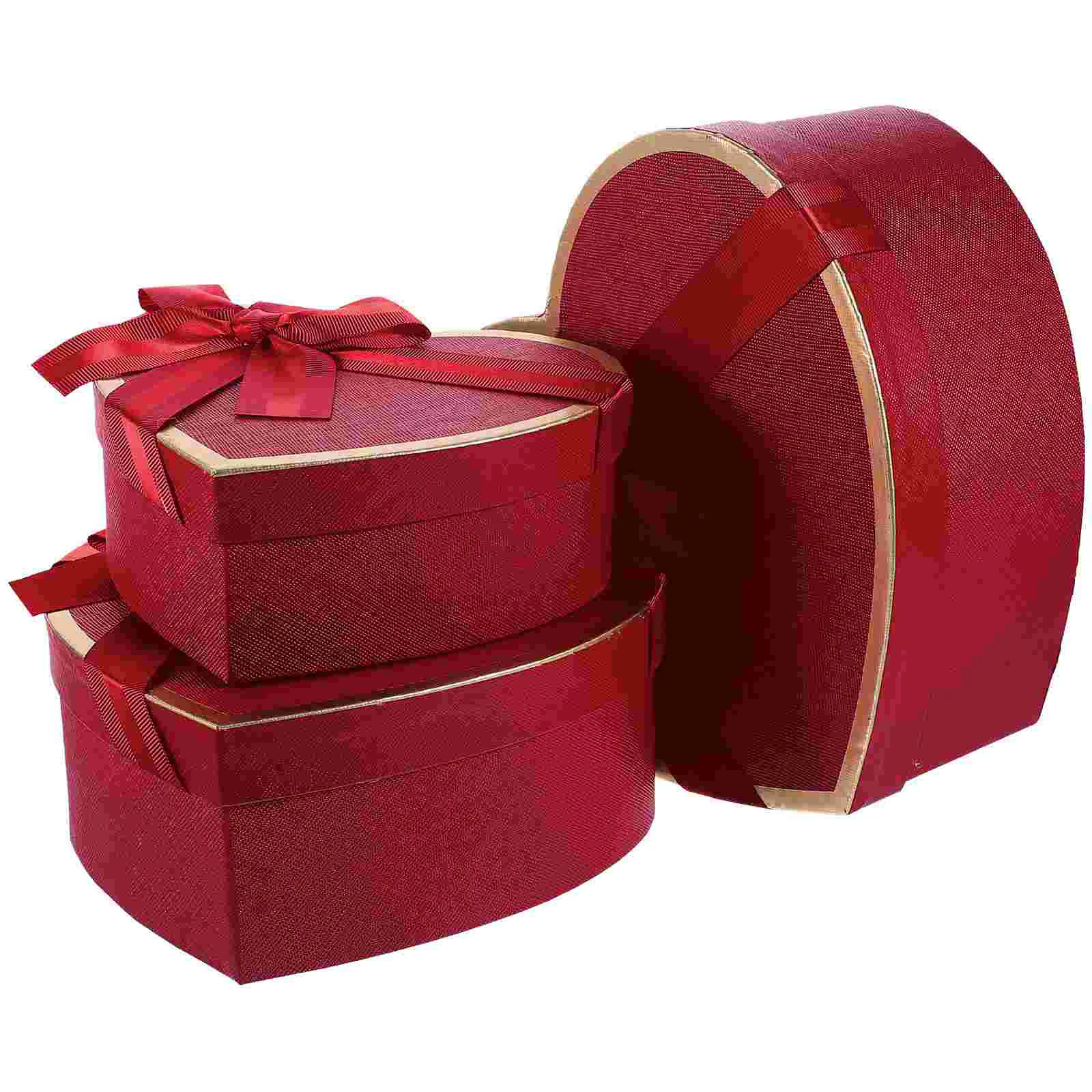 3 Pcs Heart-shaped Gift Box Valentine's Day Clothing Boxes for Gifts Cardboard Packaging