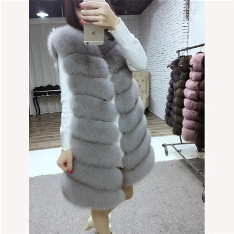 Fur Imitation Fox Fur Vest New Mid-length Vest Korean Version Slim Coat